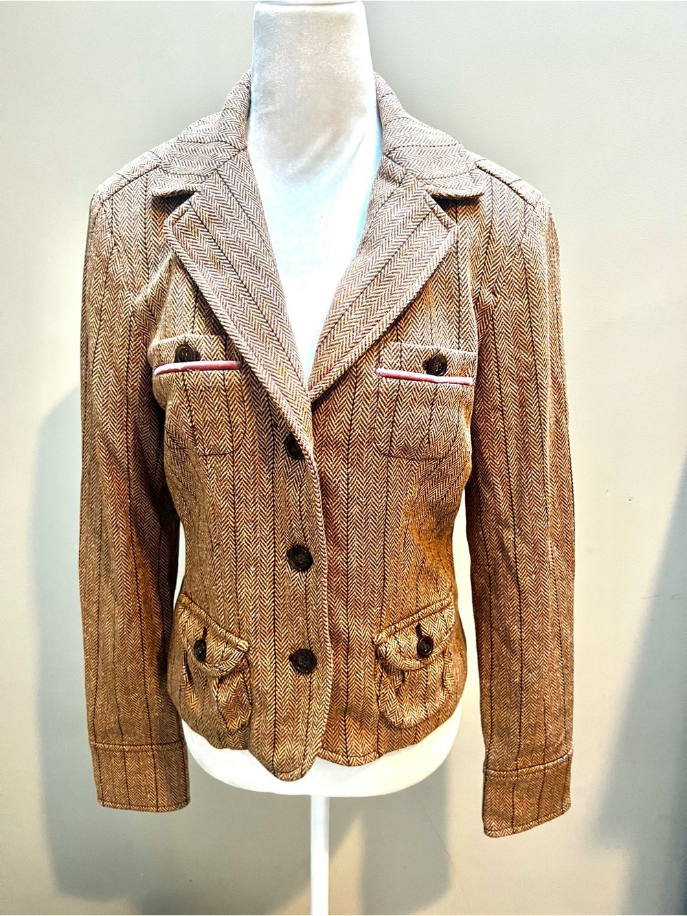 Indigo Palms Women's Herringbone Blazer Size Medium
